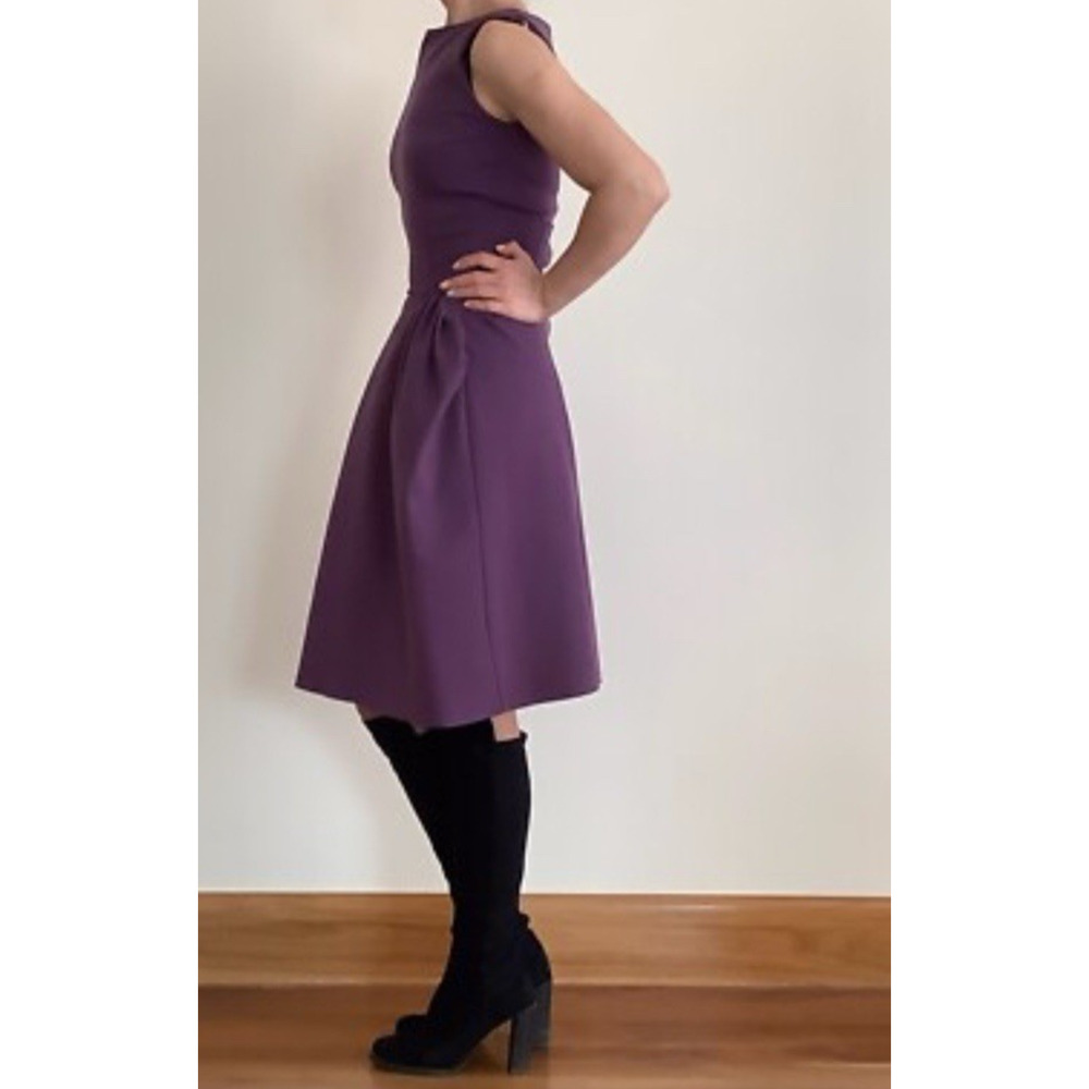 YSL Yves Saint Laurent Dress Aubergine Wool Blend Sleeveless FR36 Vintage XS - Picture 2 of 11